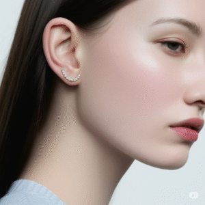 Ear climber with clear stones