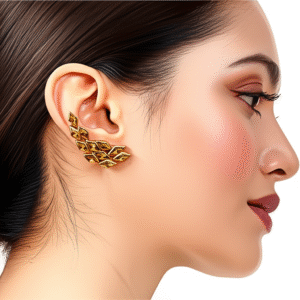 Golden Leaf- style Ear Climber